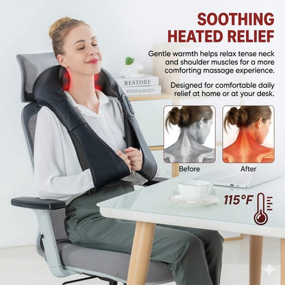 Virelax™ Heated Deep-Kneading Neck & Shoulder Massager