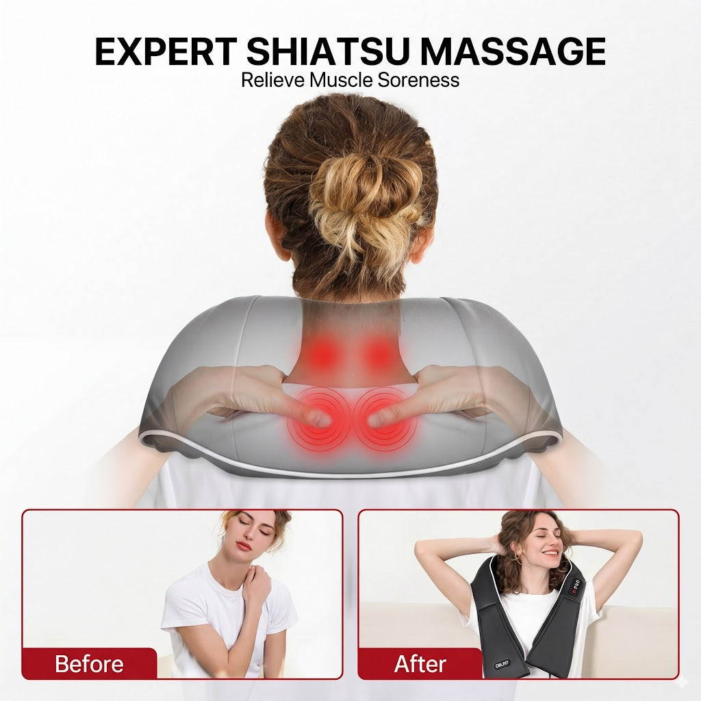 Virelax™ Heated Deep-Kneading Neck & Shoulder Massager