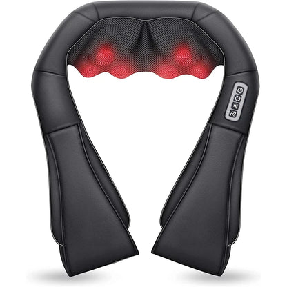 Shiatsu Neck and Shoulder Massager Heated Back Massager U Shape Deep Kneading Electric Massage Pillow For Neck Waist Leg Body