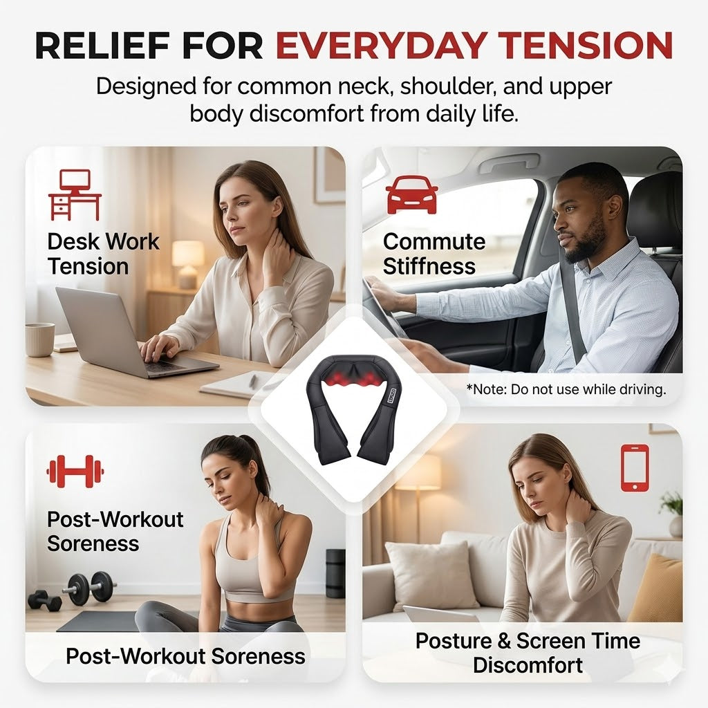 Virelax™ Heated Deep-Kneading Neck & Shoulder Massager
