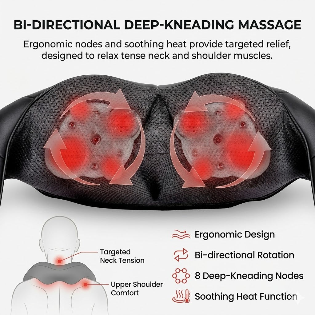 Virelax™ Heated Deep-Kneading Neck & Shoulder Massager