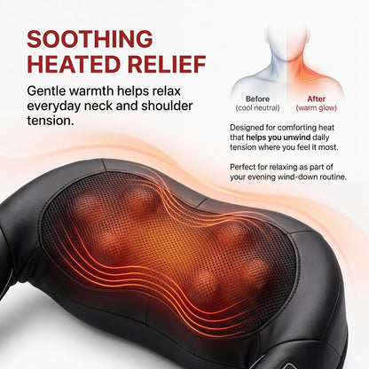 Virelax™ Heated Deep-Kneading Neck & Shoulder Massager